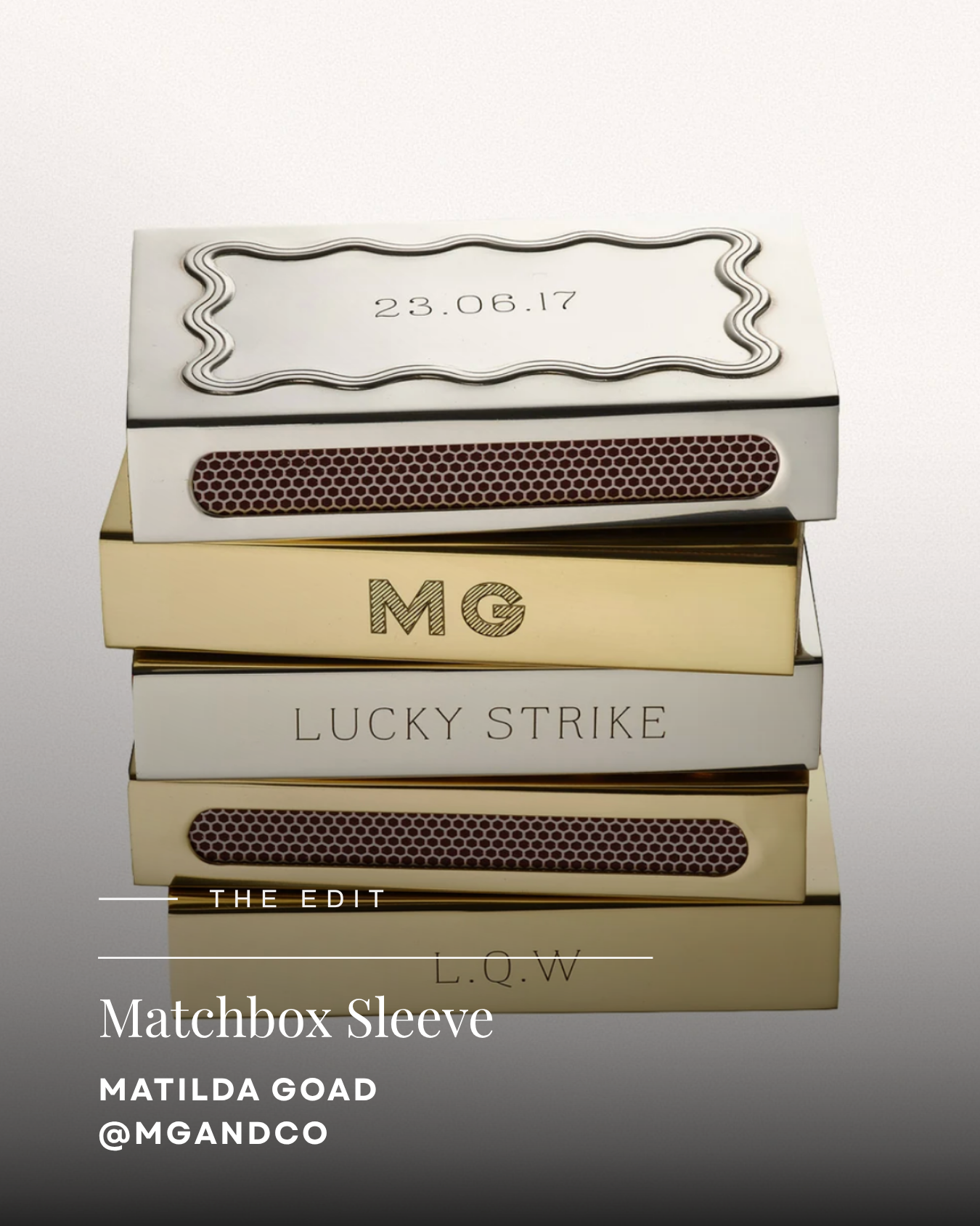 Matilda Goad Engraved Matchbox Sleeve