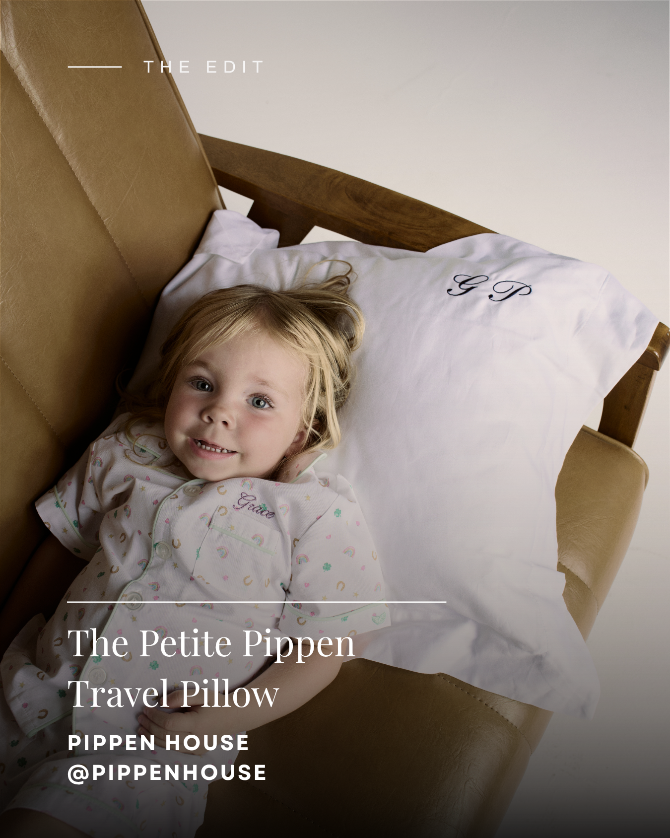 Monogrammed Travel Pillow by Pippen House
