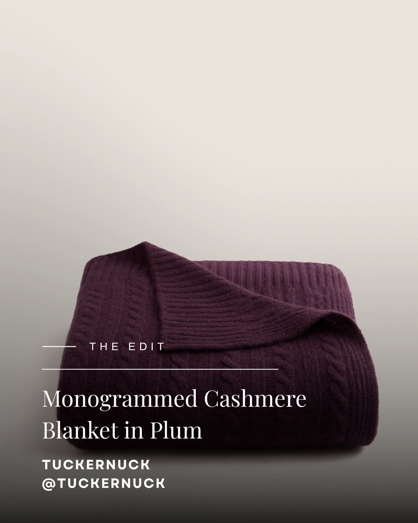 Tuckernuck Monogrammed Cashmere Blanket in Plum