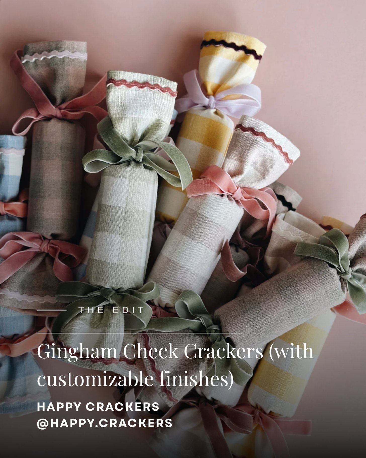Happy Crackers Sustainable Fabric Crackers in Gingham