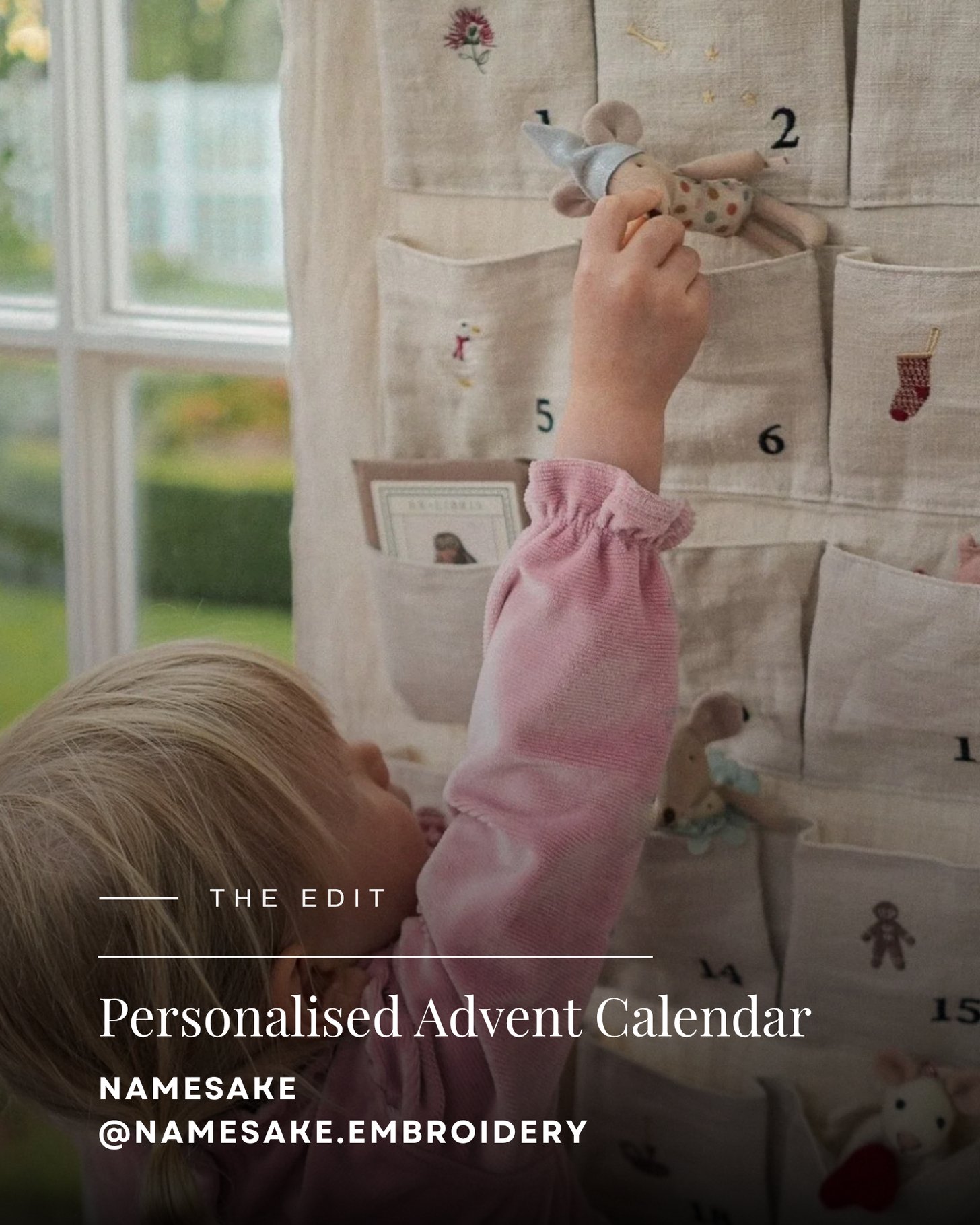 Handmade Perosnalised Advent Calendar from Namesake Embroidery